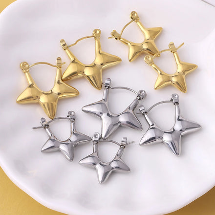 Wholesale Custom Earrings Stainless Steel Star Shape Earrings Gold Plated Earrings Original Factory