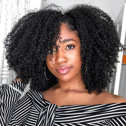 Wholesale 100% Brazilian Hair Short Machine Made Wig Afro Kinky Curly Wig Natural Color Virgin Human Hair Wigs for Black Women