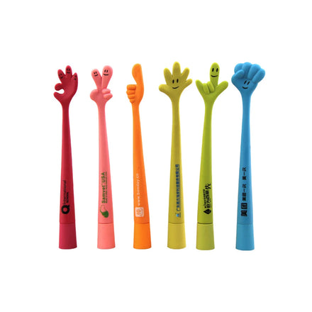 BKS Rubber Coated Creative Ball Point Pen 1.0mm Oily Ink Kawaii Cartoon Design with Custom Logo and Color Options