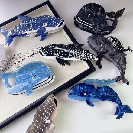 New Jumbo Large Sea Fish Hair Claws Clips Clamp Acetate Hair Accessories Big Dolphin Animal Ocean Shark Hair Claw