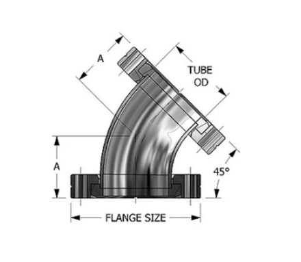 KF16/KF10 KF25 KF40 KF50 ISO63 ISO80 ISO100 CF25 CF35 Vacuum Stainless Steel Elbow