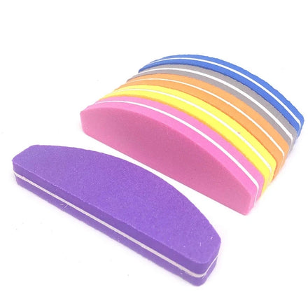 Moon Shape Nail Polishing Block Nail Files Washable Double-Side Nail Buffering File Art Salon Sponge Manicure Tool
