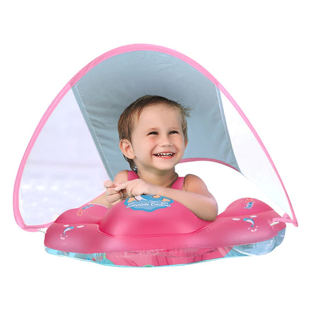 Swimbobo Inflatable Swim Float Pink Summer Kids Swimming Rings Children's Swim Floats with Canopy Wholesale Baby Pool Float