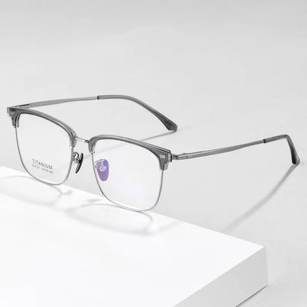 New Arrival Vintage square Pure Titanium Optical Glasses Men Women Half Frame Eyewear