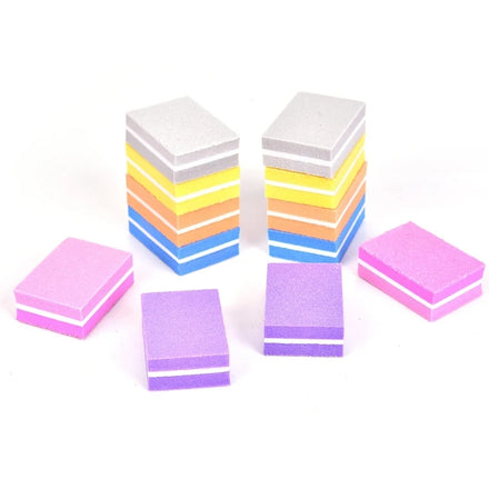 Double-sided Mini Nail File Blocks Colorful Sponge Nail Polish Sanding Buffer Strips Polishing Manicure Tools