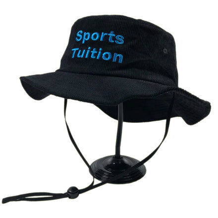 ODM UK Men Retro Style bob Cap With Rope Custom Embroidery Branded logo Black Sports Boonie Premium String Bucket Hat Corduroy