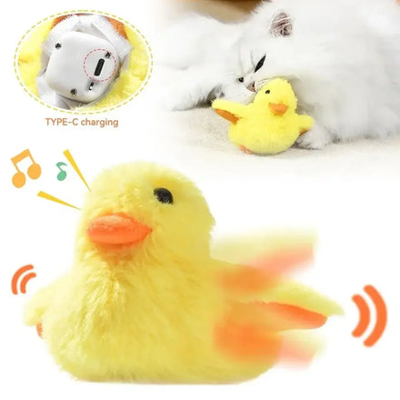 Wholesale Electric Dog Toys Self-exciting Teasing Smart Cat Interactive Toy Gravity Flush Duck Plush Sounding Kitten Toys