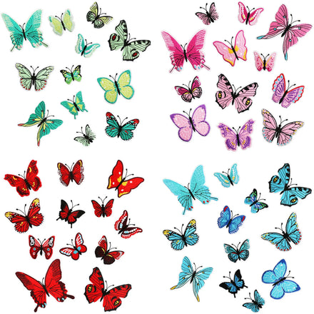 New Eco-Friendly Iron-On Multi Color Design Embroidery Butterfly Patches for Clothes & Hats (Nonwoven Felt)