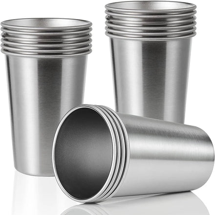 Food-grade 16 Ounce/500ML Tumblers Pint Camping Cups Unbreakable Stainless Steel Drinking Glasses