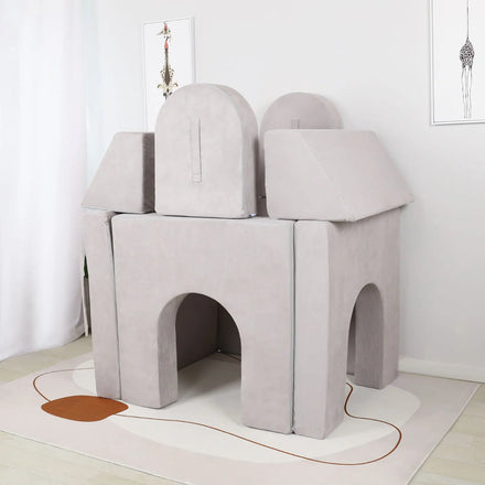 Hot Selling 8pcs/set New Design Castle Couch with High Density Foam Removable Cover Multi-functional Foam Couch for Kids Playing