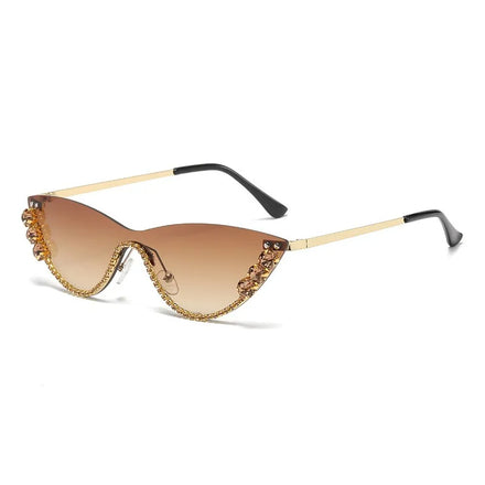 2025 Brand New Personality Half Frame Sun Eyewear Wholesale Fashion Sunshade Sunglasses