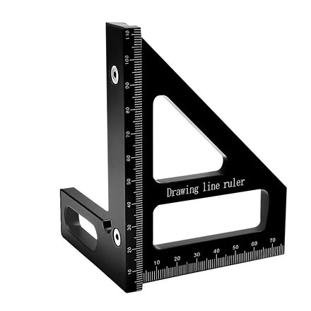 Woodworking Manual Aluminum Alloy Square Protractor Miter Triangle Ruler 3D Multi-Angle 45/90 Degree Measuring Ruler