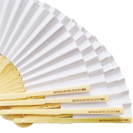 Cheap White Wedding Fans Souvenirs Gifts Paper Folding Fans