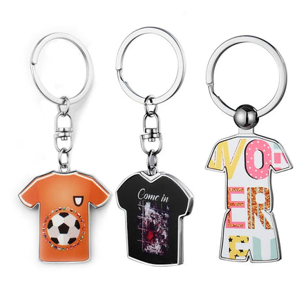 Factory Price High-end Promotional Keychain Gifts for Father`s Day Double Side T-shirt Shape Printing Sublimation Metal Keychain
