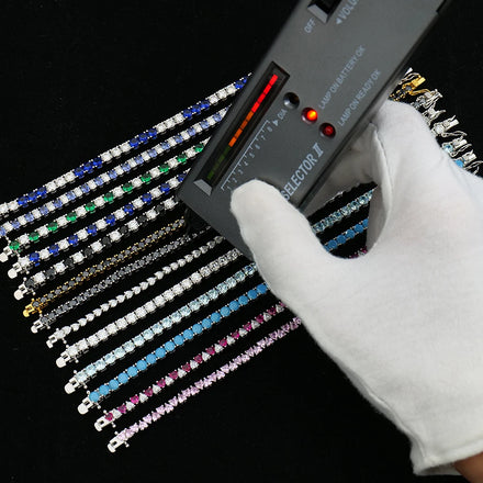 White pink Green Blue Black Gra Vvs Moissanite Diamond Sterling Silver Fine Jewelry Sublimation Tennis Chain Bracelets Women