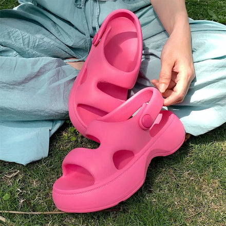 XIXITIAO Women's Summer Sports Sandals Thick-Soled Casual Beach Slippers Eva Flat Outdoor Shoes for Ladies