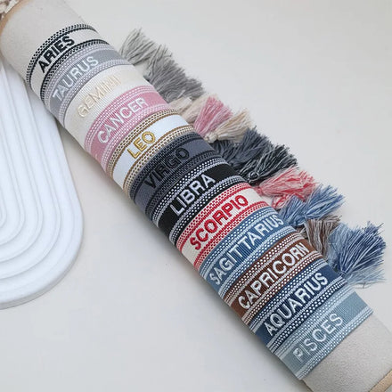 Personalized Customizable Logo Alphabet Blessing Gift Friendship Bracelet Hand-Woven Drawable Tassel Bracelet