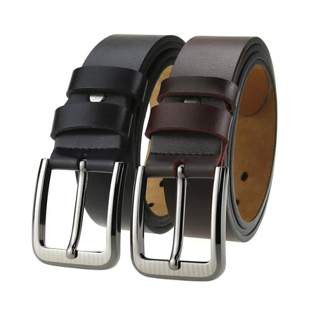 LQbelt Man's Leather Belt Cowhide Pin Buckle Belts for Men Factory Custom Logo Jeans Male Waistband