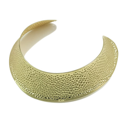 High-end Unique Design Concave Convex Texture Alloy Choker Necklace Personality Statement Torque Necklace Accessories