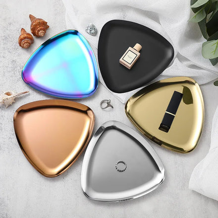 Rose Gold Triangle Metal Jewelry Box Luxury Jewelry Accessories Display Stand Gold Plate Necklace Tray