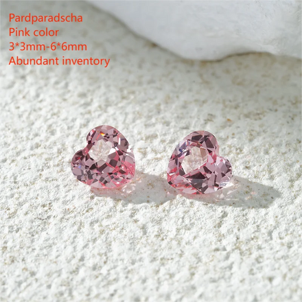 Starsgem Lab Grown Sapphire Padparadscha Pink 3*3mm 5*5mm 6*6mm Heart Cut Gemstone Diamonds Making Jewelry Factory Price