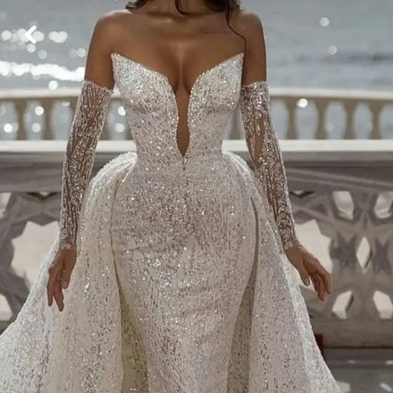 S3822R 2025 New Summer Bride Heavy Work Satin High -level Texture Court Main Luxury Wedding Dress