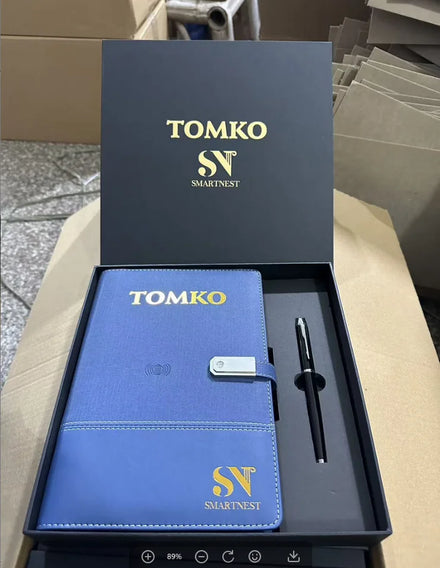 Custom Logo Hardcover Notebook Gift Box Set with Black Ink Gel Pen Professional Business Stationery Set Low MOQ 100 Gift Set