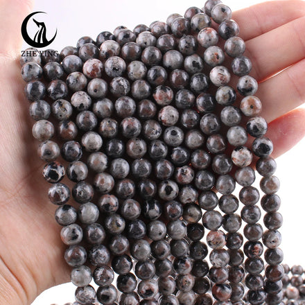Zhe Ying 6/8/10mm Yooperlite Stone Beads Round Smooth Stone Beads for Jewelry Making Yooperlite Beads