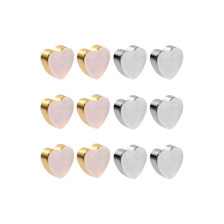 12 Pcs 14K Real Gold Plated Clear Comfort Design Silicone Flat Earring Backs Heart Shape Studsfor Earring DIY Jewelry Making