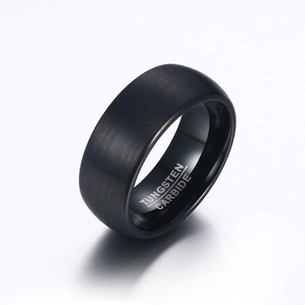 8mm Popular Black Brushed Non Tarnish Ring Waterproof Engagement Wedding Chunky Tungsten Ring for Men Women