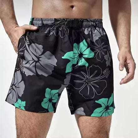 Custom Waterproof Printed Beach Surfing Men's Swimming Trunks Quick Dry Swimming Trunks Short With Lining & Zipper Pocket