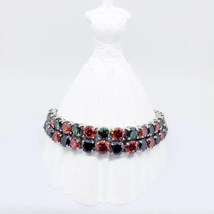 Color Customizable VVS 3mm-5mm Moissanite Iced Out Tennis Bracelet 925 Sterling Silver Sparkling Moissanite Tennis Chain