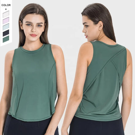 Stylish Personality of Yoga Tops With Comfortable Skin-Friendly That Say Goodbye to Monotonous Ice Crossover Sports Vest