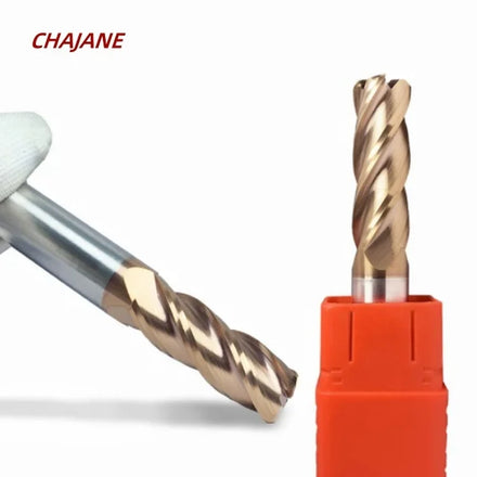 HRC55 Corner Radius End Mill R Bullnose CNC AlTin Coated Tungsten Carbide OEM 4 Flutes R0.5 R1 Surface Machining Metal Router