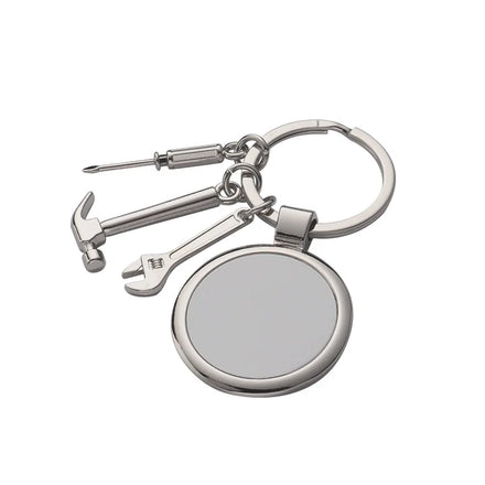 Hot Sales Blank Sublimation Round Tool Keychains Hammer Screwdriver Wrench Keychain Personalization Father's Day Gifts