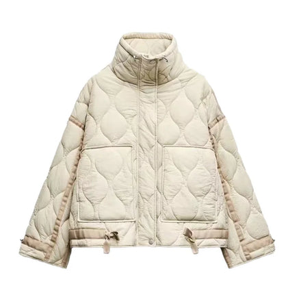 ZATRHMBMW Winter Women's Wear 2023 New Casual Stand Collar Pocket Decorated Long Sleeve Short Jacket Coat Tops