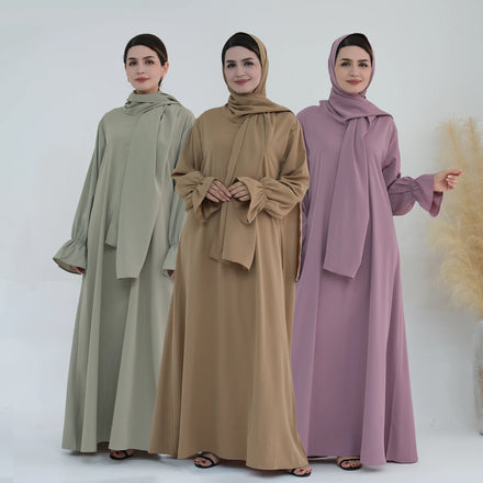 Loriya Plus Size Hijab Dress Women Abaya Women Muslim Dress Femmes Robe Musulmane Plain Abaya for Women Eid Islamic Clothing