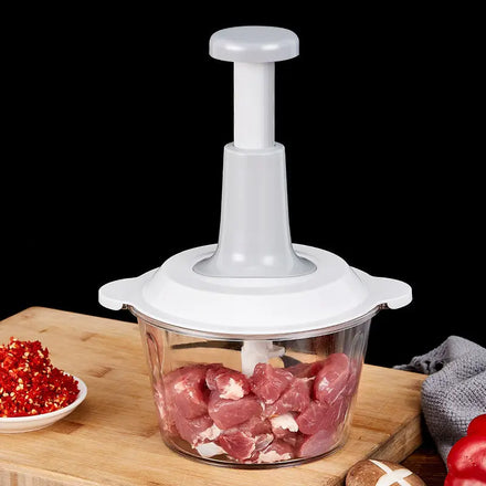 White Plastic Manual Multifunctional Vegetable Chopper & Slicer Cutter for Kitchen Use