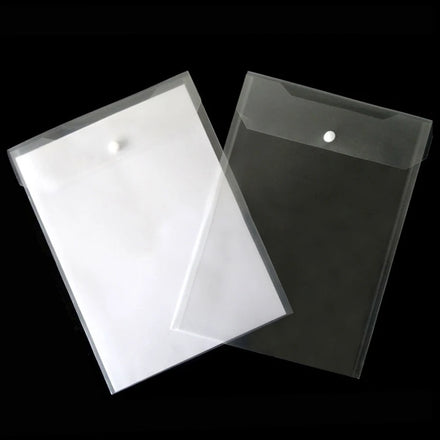 PP Straight File Bag Hook Loop Closure Vertical Data Envelope Folder for Bill Contract Document Coupon Receipt Storage Holder