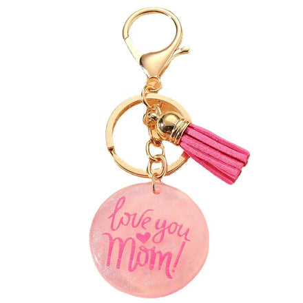 Mothers Days Gift Love You Mom Charm Accessories Keychain German Word Resin Mama Tassel Pendant Key Chain Keyring