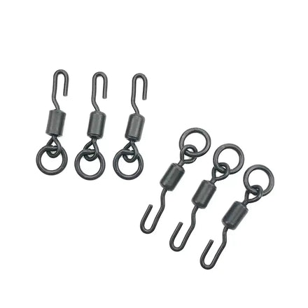 ZHUO RUN Carp Fishing Accessories Swivels Spinner Swivel Ronnie Swivel Quick Change Snap Matte Black
