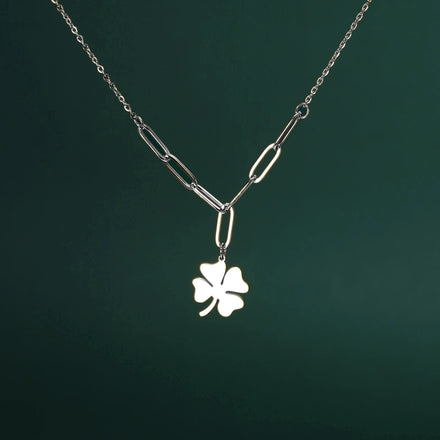 4 Leaf Clover Pendant Stainless Steel Necklace Fashion Jewelry Necklaces for Man Woman