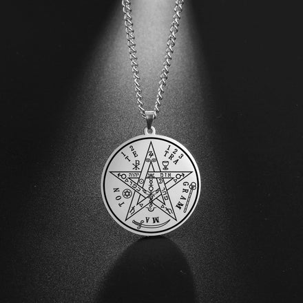 Tetragrammaton Wicca Pentacle Pendant Stainless Steel Necklace Fashion Jewelry Necklaces for Man Woman