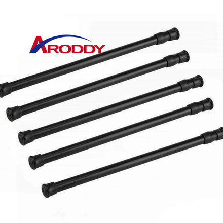 ARODDY 18-25cm Adjustable Expandable Loaded Tension Rods White Metal Iron Spring Curtain Rods for Kitchen & Bathroom