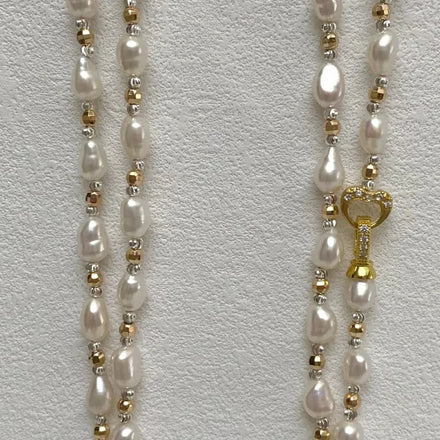 Handmade Gold-Plated Beaded Necklace for Women Trendy Unisex Jewelry for Wedding Party or Engagement