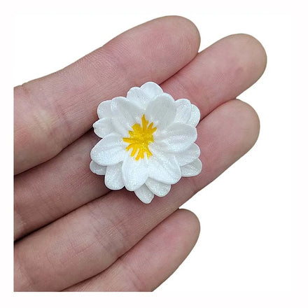Bulk 100Pcs/Lot 27MM White Daisy Flower Charms Sunflower Resin Flatback Cabochons for Scrapbook DIY Embellishment Headwear Decor