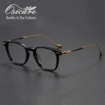 Designer Retro Optics Eyeglasses Gafas Opticas Spectacle Lunette Noir Custom Logo Glasses Titan Titanium Eyewear Optical Frames