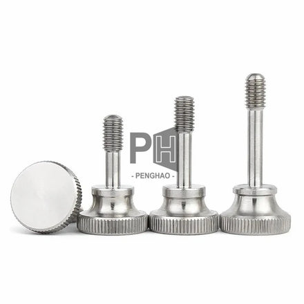 Curtain Wall Glass Lock 304 Stainless Steel Knurl High Step Head Hand Tighten Thumb Screws with Waisted Shank Captive Screw