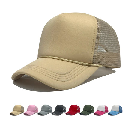 5 Panel Mesh Baseball Cap Rope Foam Custom 3d Puff Embroidery Hat Trucker Cap for Women Men