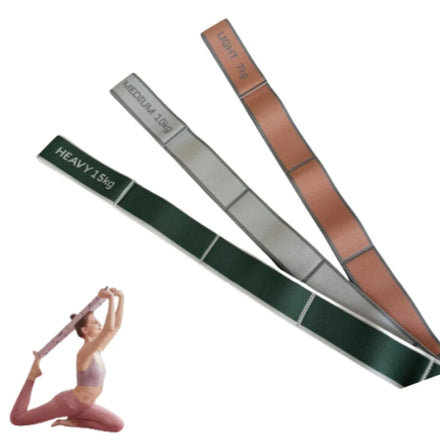 Elastic Yoga Stretching Strap Multi-loop Durable Anti-Slip Physical Therapy Dance Gymnastics Exercise Pilates 20-50 lb 4x92cm